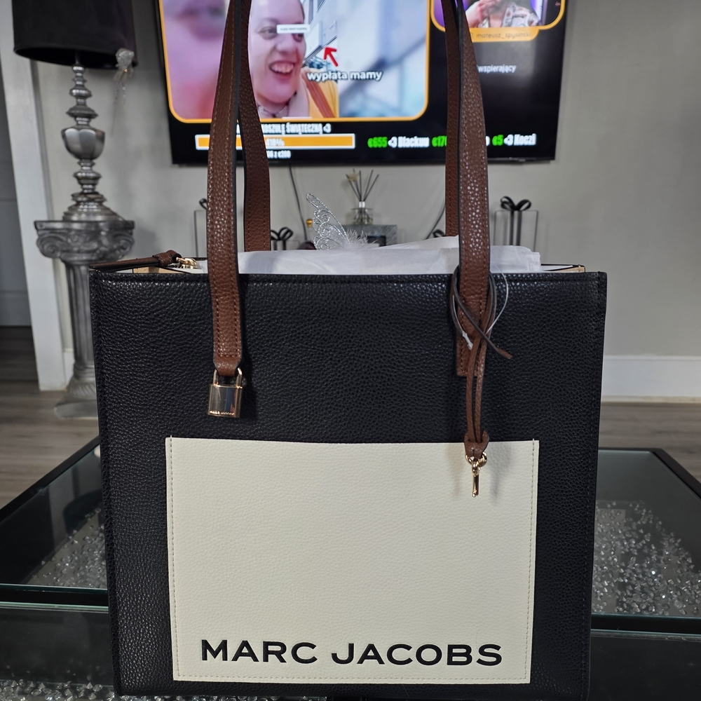 Marc Jacobs Grind Large Leather Tote Bag Black Multi NWT $450! Authentic!